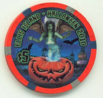 Ellis Island Hotel Halloween 2010 $5 Casino Chip