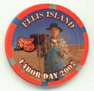 Ellis Island Casino Labor Day 2007 $5 Casino Chip 