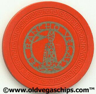 El Rancho Vegas $5 Die Cut Brass Casino Chip