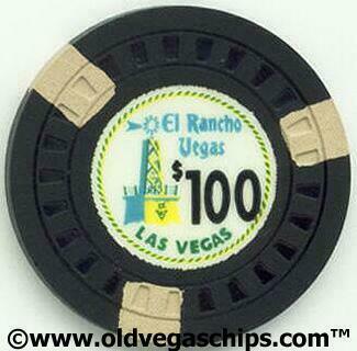 Las Vegas El Rancho Vegas $100 Casino Chip