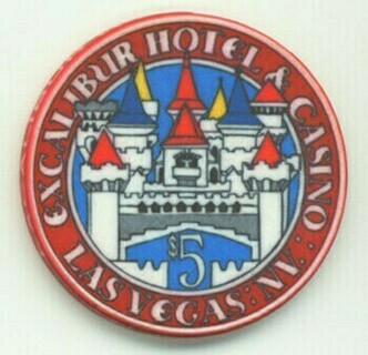 Excalibur 12th Anniversary $5 Casino Chip