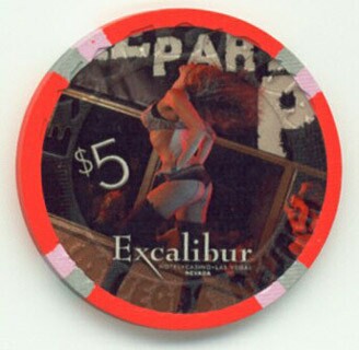Excalibur Party Pit Girl 2009 $5 Casino Chip