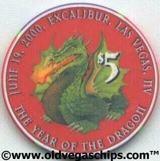 Excalibur 10th Anniversary $5 Casino Chip