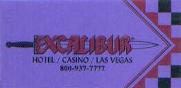 Las Vegas Excalibur Hotel Room Key
