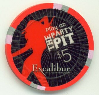 Excalibur Hotel The Party Pit 2009 $5 Casino Chip