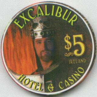 Las Vegas Excalibur Hotel Ireland $5 Chip