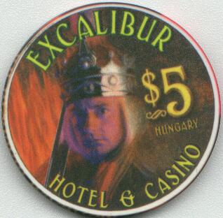 Las Vegas Excalibur Hotel Hungary $5 Chip