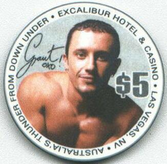 Excalibur Thunder From Down Under Beefcake $5 Casino Chip