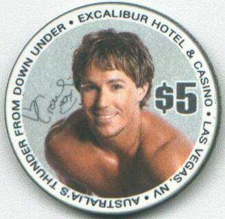 Excalibur Thunder From Down Under Beefcake $5 Casino Chip