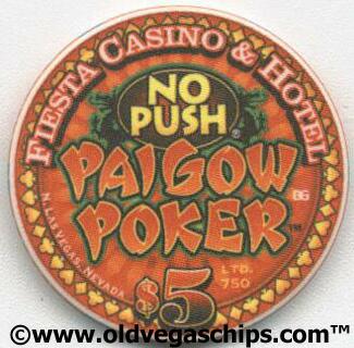 Fiesta Casino No Push Pai Gow Poker $5 Casino Chip