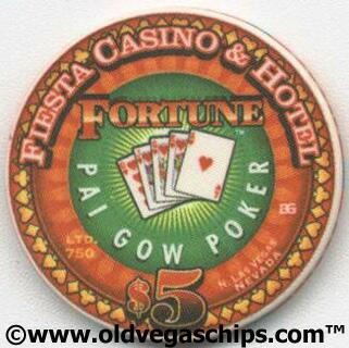 Fiesta Casino Fortune Pai Gow Hearts $5 Casino Chip