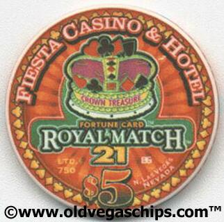Fiesta Fortune Card Royal Match 21 $5 Casino Chip
