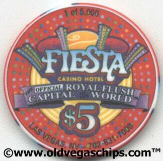 Fiesta Casino John James $5 Poker Chip