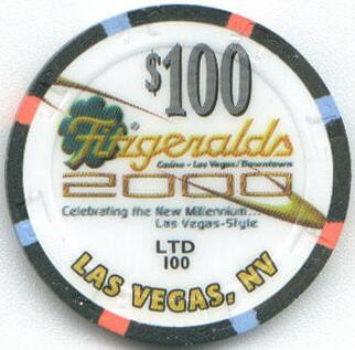 Fitzgeralds Casino Millennium $100 Casino Chip