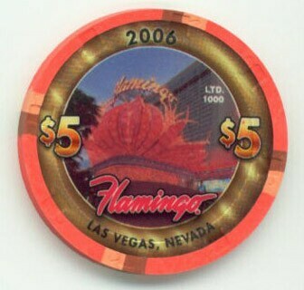 Flamingo Hotel 20 Years Ago 1980's $5 Casino Chip