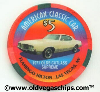 Flamingo Hilton 1971 Olds Cutlass Supreme $5 Casino Chip