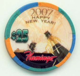 Flamingo Hotel Happy New Year 2007 $25 Casino Chip