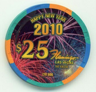 Flamingo Hotel Happy New Year 2010 $25 Casino Chip