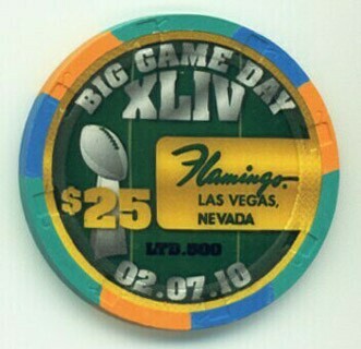 Flamingo Hotel Superbowl 2010 $25 Casino Chip