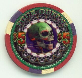 Las Vegas Four Queens Halloween 2009 $5 Casino Chip