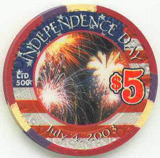Four Queens 4th of July 2003 $5 Casino Chip 