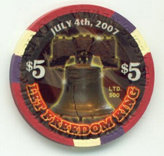 Las Vegas Four Queens 4th of July 2007 $5 Casino Chip