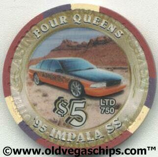 Las Vegas Four Queens 1995 Impala SS $5 Casino Chip