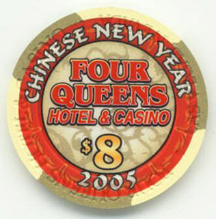 Las Vegas Four Queens Year of the Rooster 2005 $8 Casino Chip 