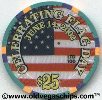 Las Vegas Four Queens Flag Day 2002 $25 Casino Chip 