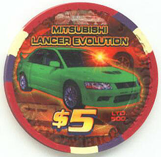 Four Queens Mitsubishi Lancer Evolution $5 Casino Chip 