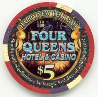Four Queens New Year 2005 $5 Casino Poker Chip 