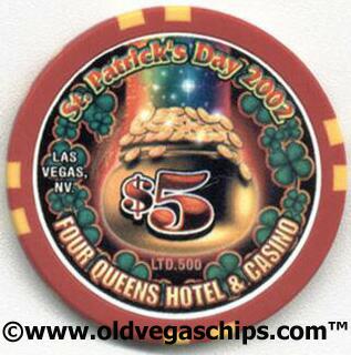Las Vegas Four Queens St. Patrick's Day 2002 $5 Casino Chip