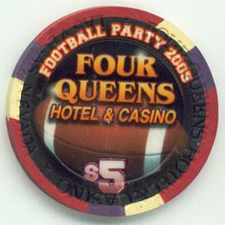 Four Queens Deacon Jones Superbowl 2005 $5 Casino Poker Chip 