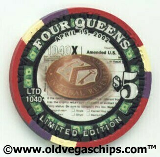 Four Queens Income Tax Day 2002 $5 Casino Chip