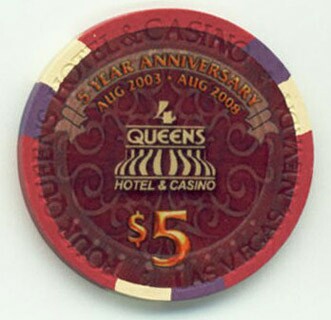 Four Queens 5 Year Anniversary (Cough) 2008 $5 Casino Chip