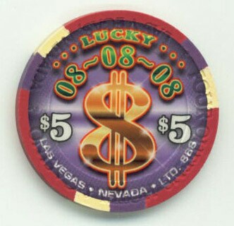 Four Queens Lucky 8-8-08 $5 Casino Chip