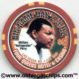 Las Vegas Four Queens Refrigerator Perry 2002 $5 Casino Chip