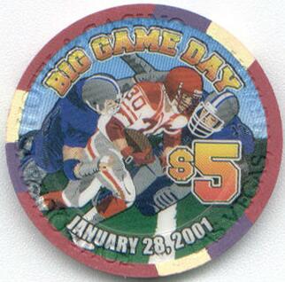 Four Queens Superbowl XXXV 2001 $5 Casino Poker Chip