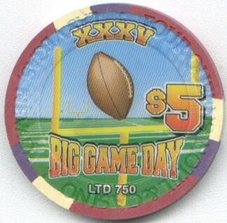 Las Vegas Four Queens Superbowl XXXV 2001 $5 Casino Chip