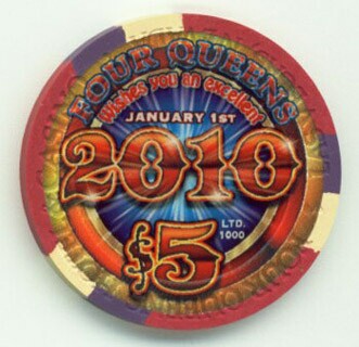 Four Queens Happy New Year 2010 $5 Casino Chip