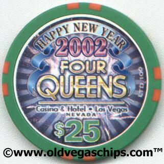 Las Vegas Four Queens New Year 2002 $25 Casino Poker Chip