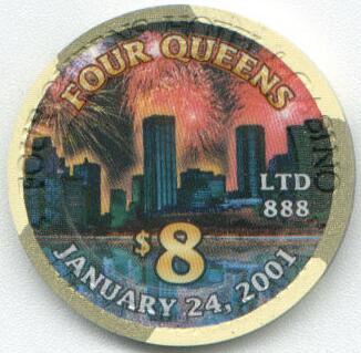 Four Queens Chinese New Year 4699 $8 Casino Poker Chip