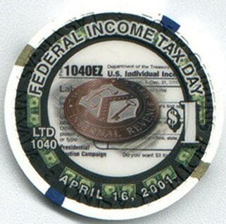 Four Queens Federal Income Tax Day 2001 $1 Poker Chip