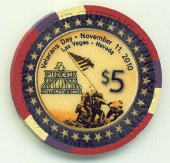 Four Queens Hotel Veterans Day 2010 $5 Casino Chip
