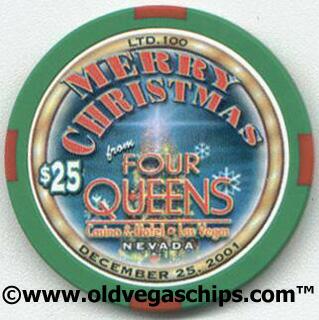 Four Queens Christmas 2001 $25 Casino Chip 