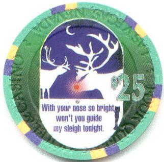 Las Vegas Four Queens Christmas 2000 $25 Casino Chip