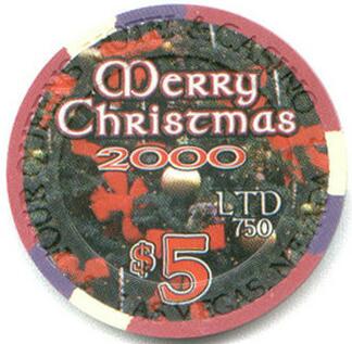 Las Vegas Four Queens Christmas 2000 $5 Casino Chip