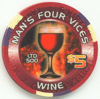 Four Queens Man's Four Vices $5 Casino Chip