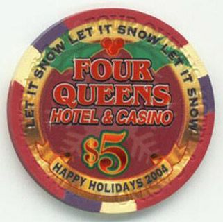 Four Queens Merry Christmas 2004 $5 Casino Chip 