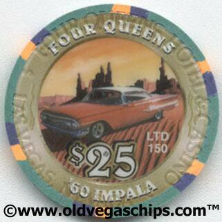 Las Vegas Four Queens 1960 Impala $25 Casino Chip